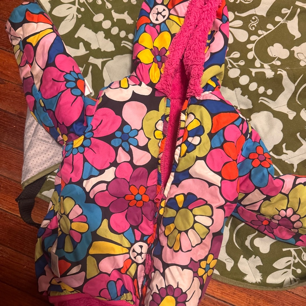 Hanna Andersson Colorful Floral Kids Jacket reversible jacket size 4 eu 100